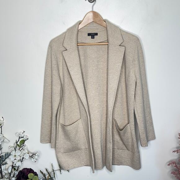 J. CREW Sophie Open Front Sweater Blazer Tan Camel {Y37} - Picture 6 of 10